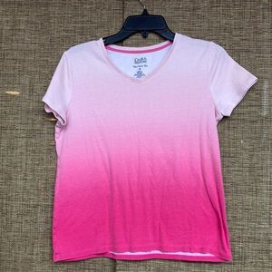 Croft and Barrow classic cotton tee shirt pink ombré